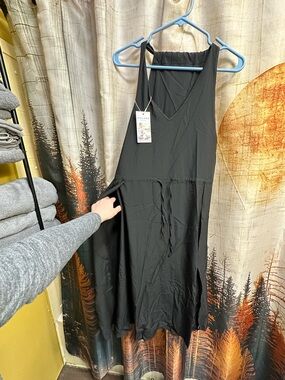 Halara Sleeveless V-Neck Midi Dress with Side Slits and Shorts